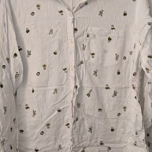 Old Navy Plant Pattern Button Down